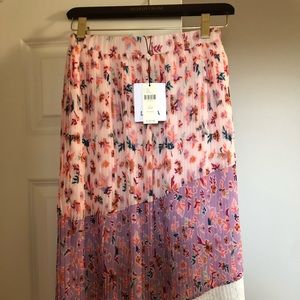 Anthropologie Floral Midi Skirt